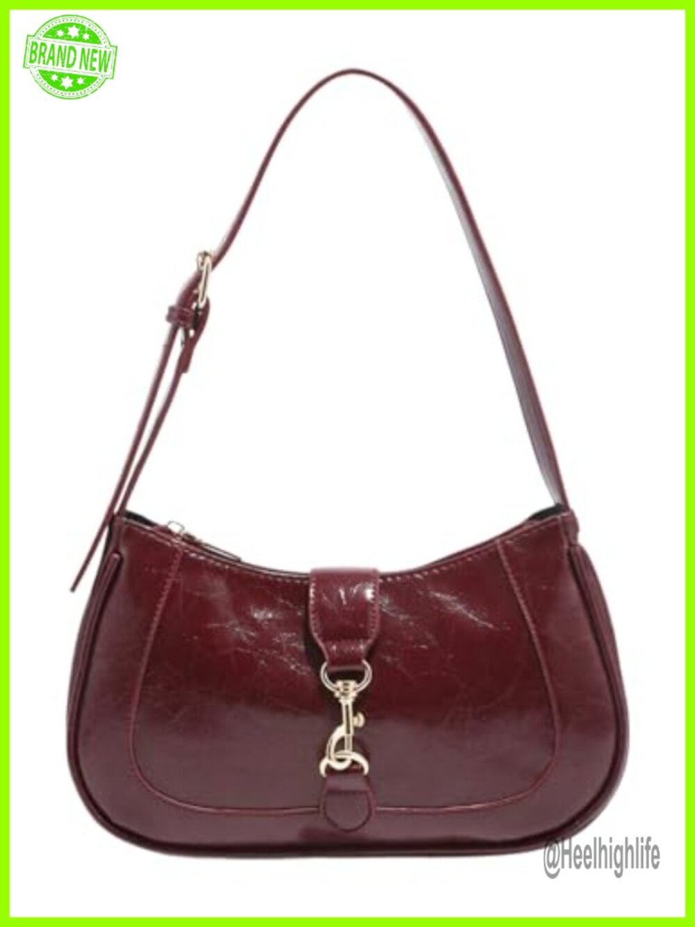 PU Leather Hobo Shoulder Bag Zipper Underarm Purse Retro